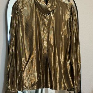 Vintage Evan Picone One of a Kind gold blouse.
